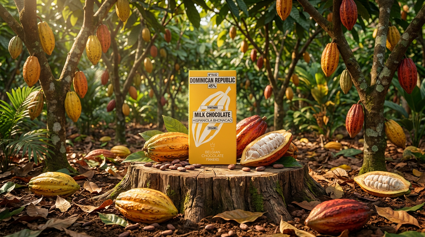 Dominican Republic 45% milk chocolate bar: A true brussels craft