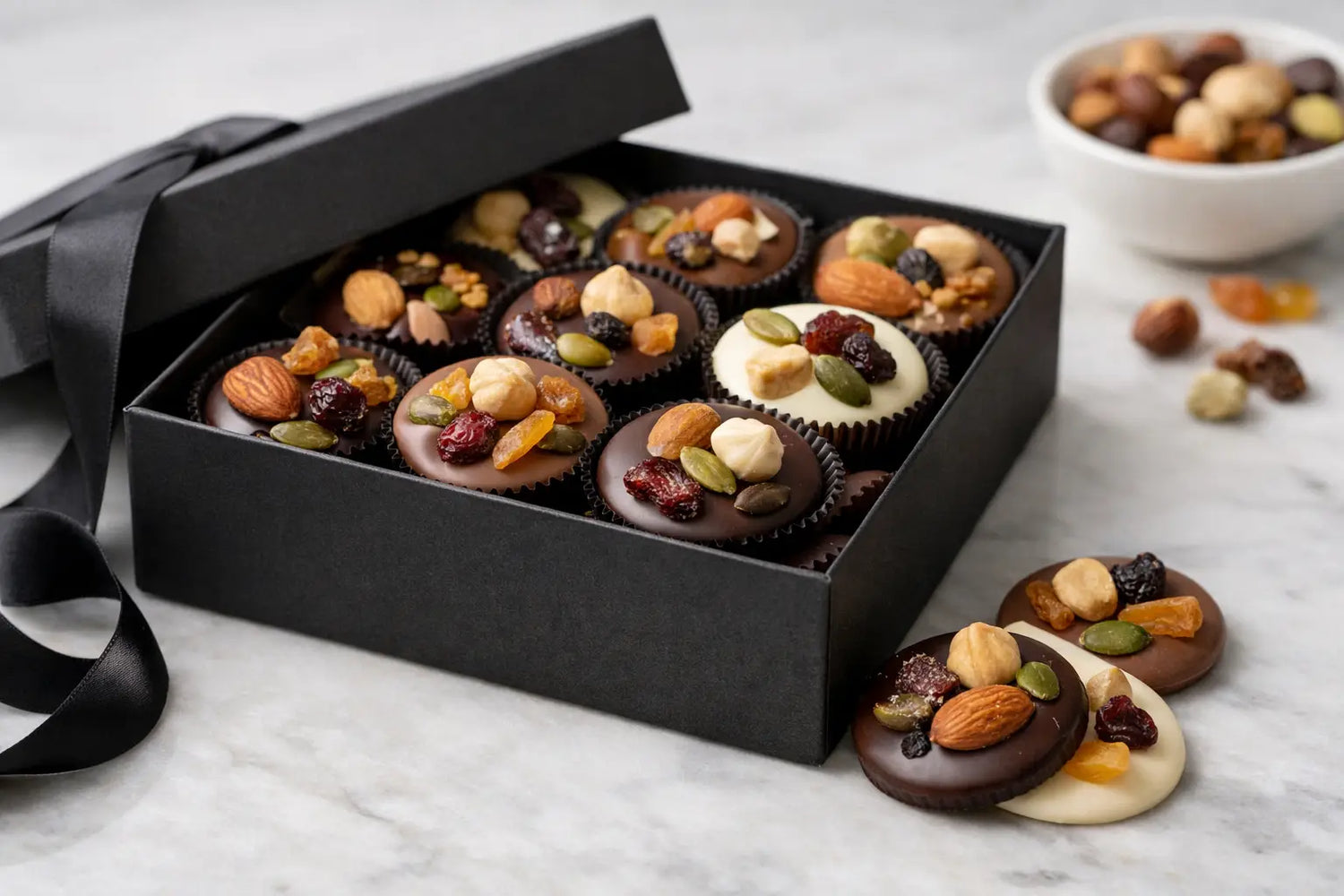 Choosing a chocolate mendiants gift box
