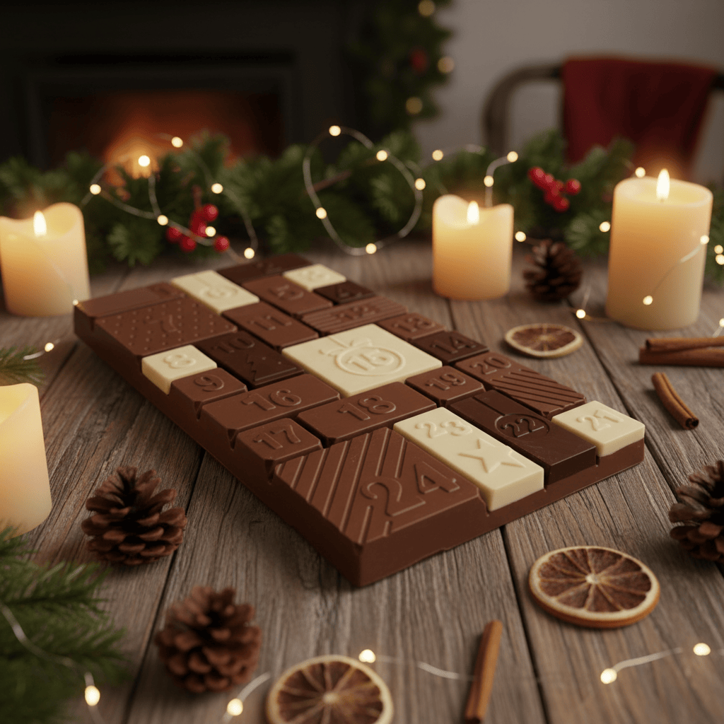 Milk chocolate advent calendar: Belgian craft for christmas