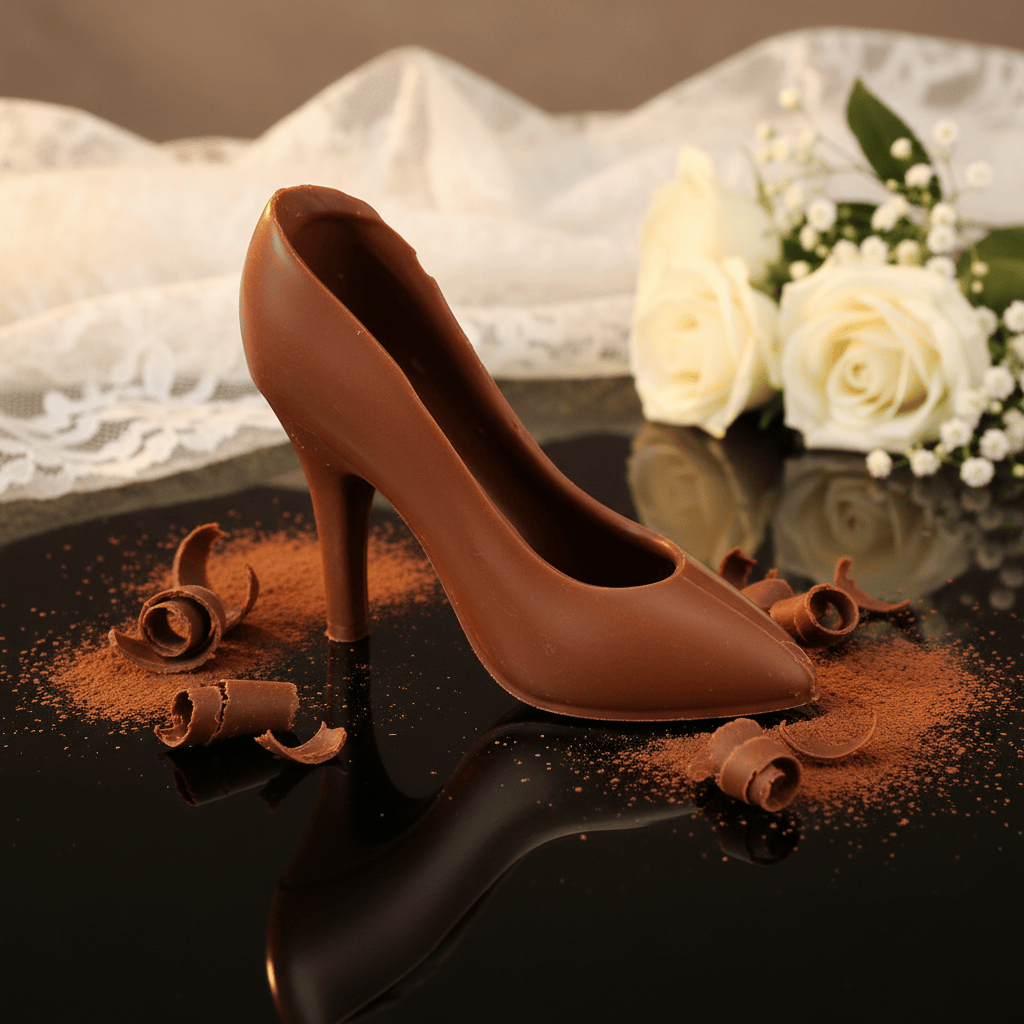 Milk chocolate varieties and a Belgian high heel gift