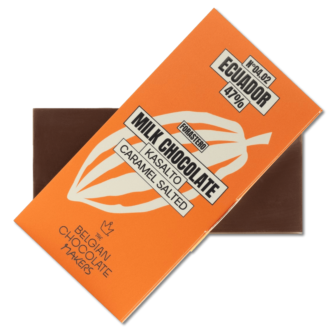Chocolate bar Kasalto origin Ecuador 47% salted caramel 5407008478292 The Belgian Chocolate Makers