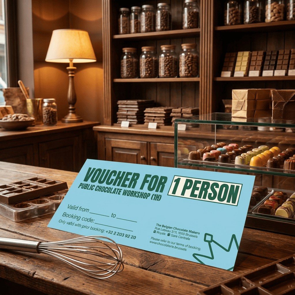 Chocolate workshop gift voucher The Belgian Chocolate Makers