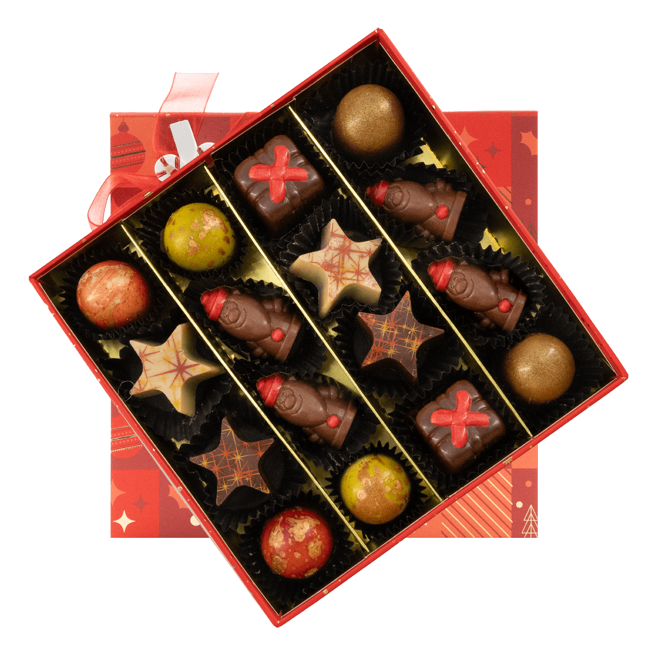 Christmas 16 pralines box ho-ho-ho 240g 5407008479435 The Belgian Chocolate Makers