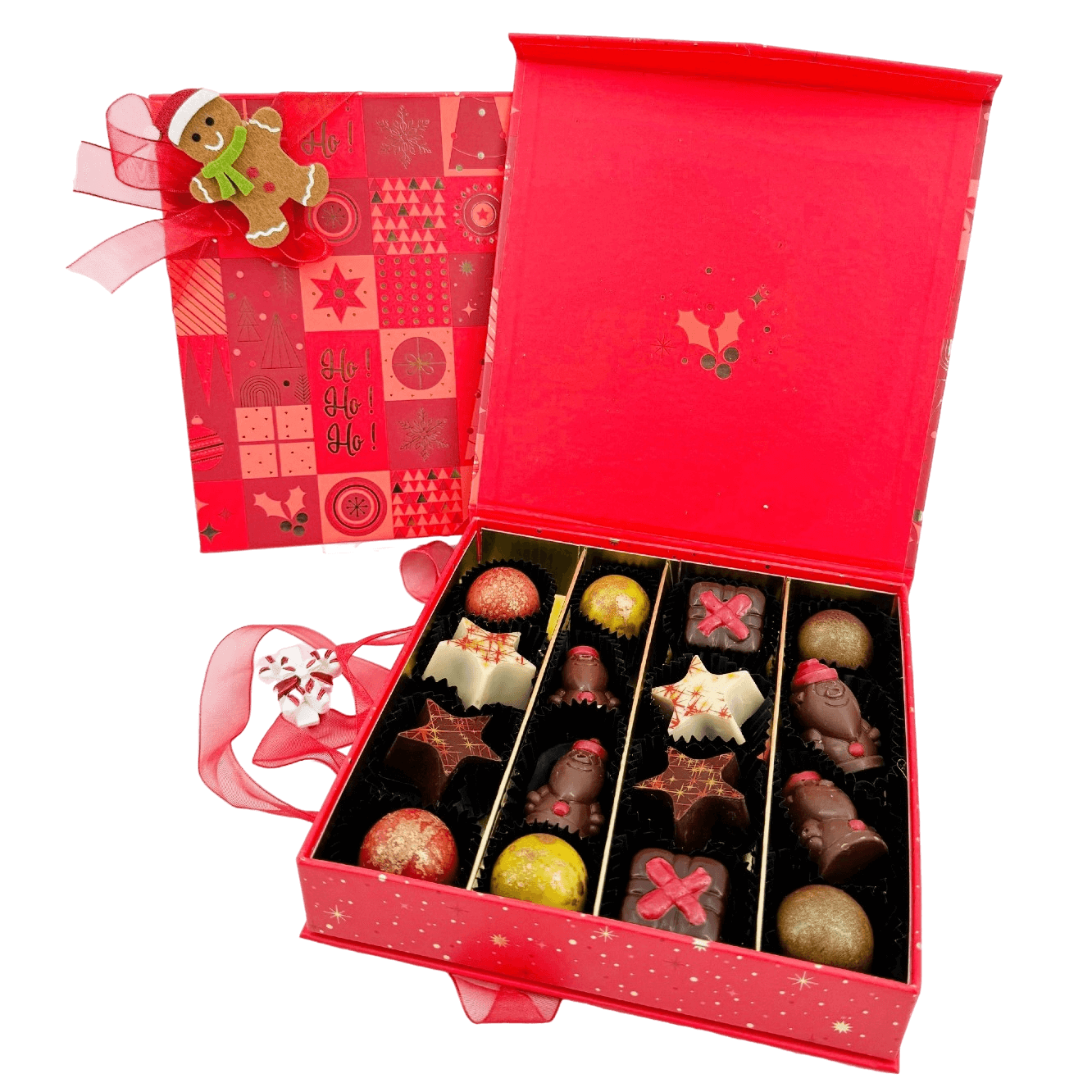 Christmas 16 pralines box ho-ho-ho 240g 5407008479435 The Belgian Chocolate Makers
