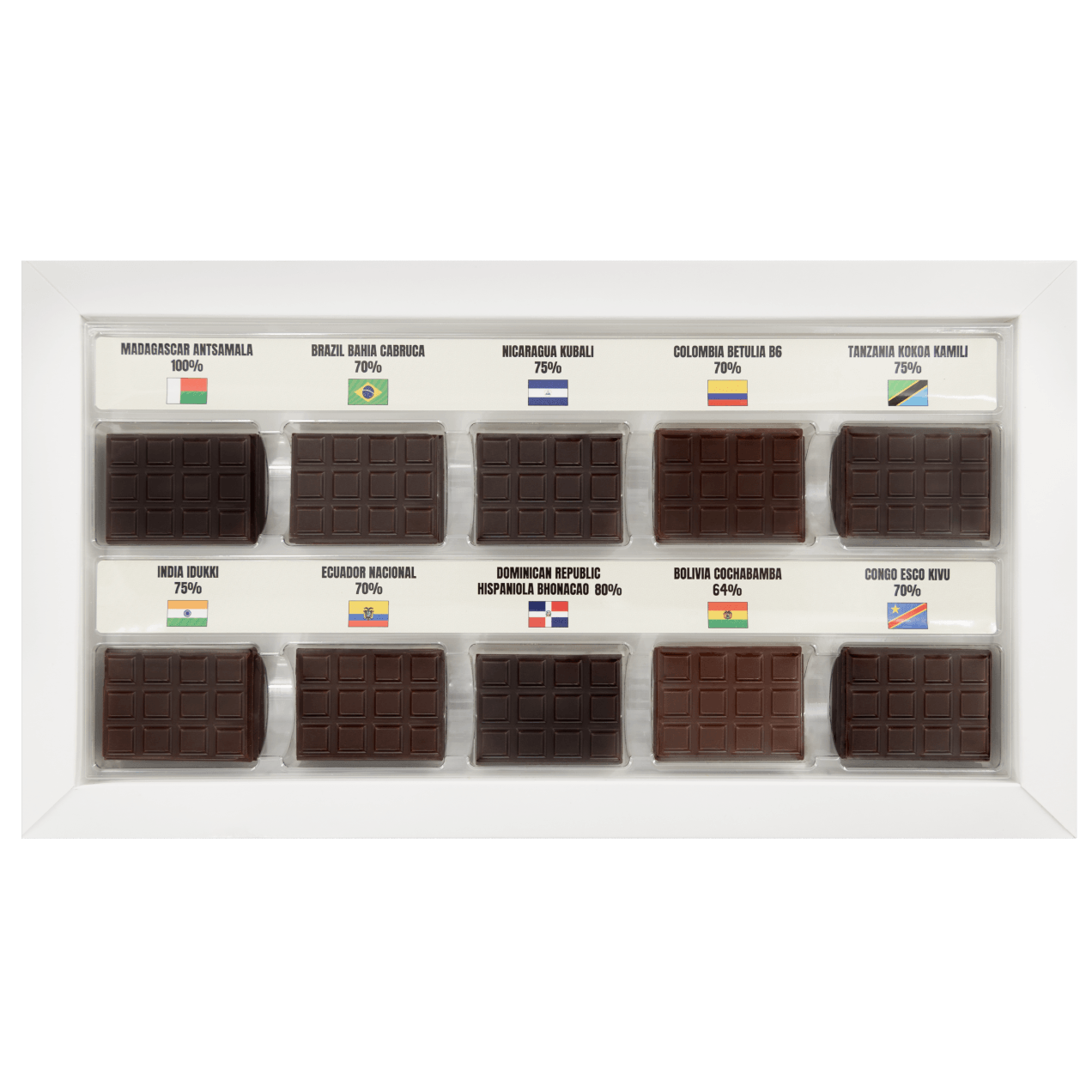 Dark chocolate discovery box with 30 mini bars 5407008478186 The Belgian Chocolate Makers