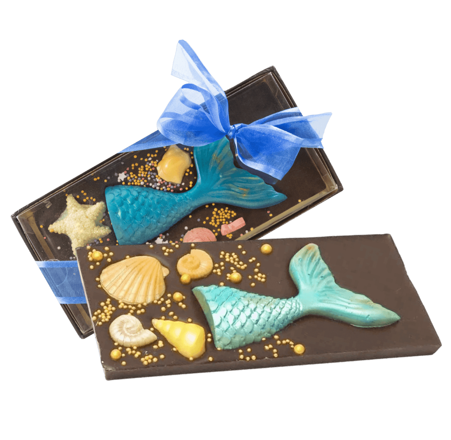 Dark chocolate mermaid bar 140g 5407008475772 The Belgian Chocolate Makers