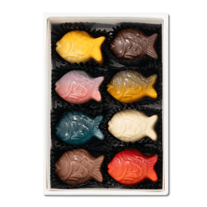 Fish pralines (mix) 120 Grs 5407008477622 The Belgian Chocolate Makers