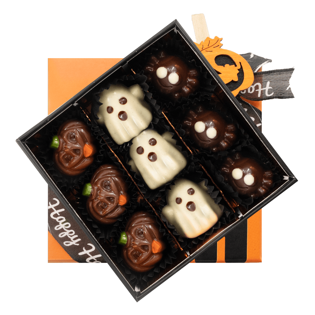 Halloween box of 9 Belgian pralines 135g 5407008470173 The Belgian Chocolate Makers