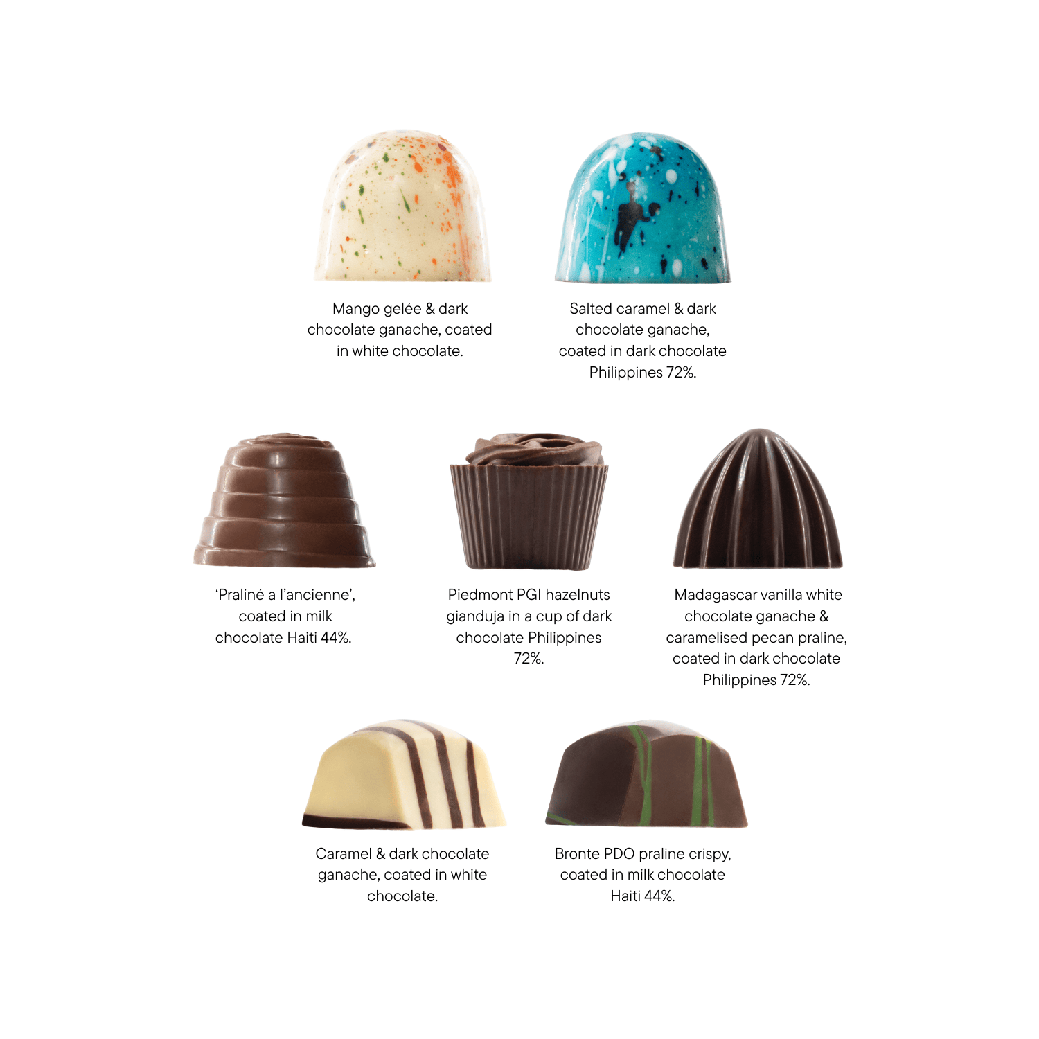 Luxury Belgian chocolate box with 25 pralines 375g 5407008474621 The Belgian Chocolate Makers