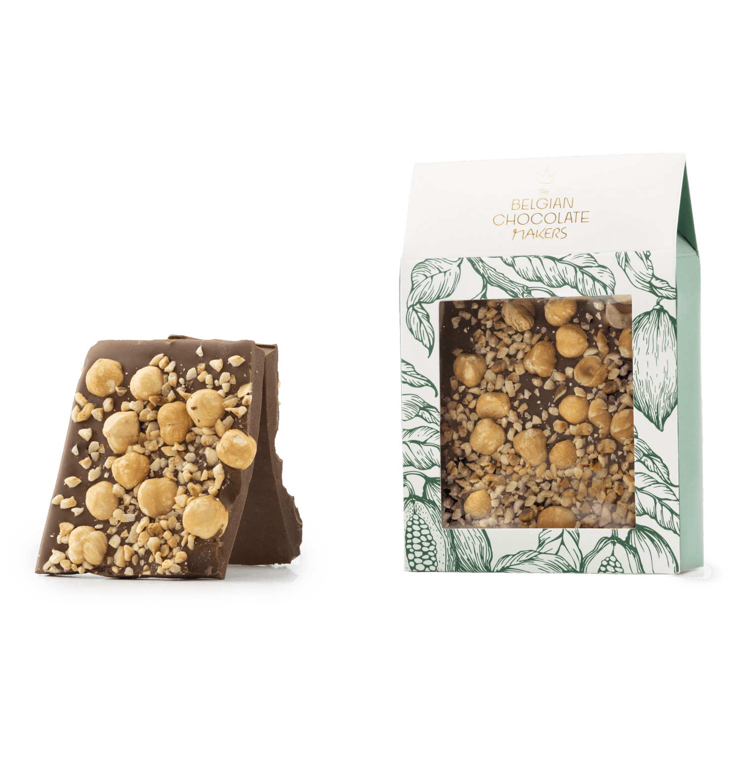Milk chocolate broken bars with hazelnuts 5407008479145 The Belgian Chocolate Makers