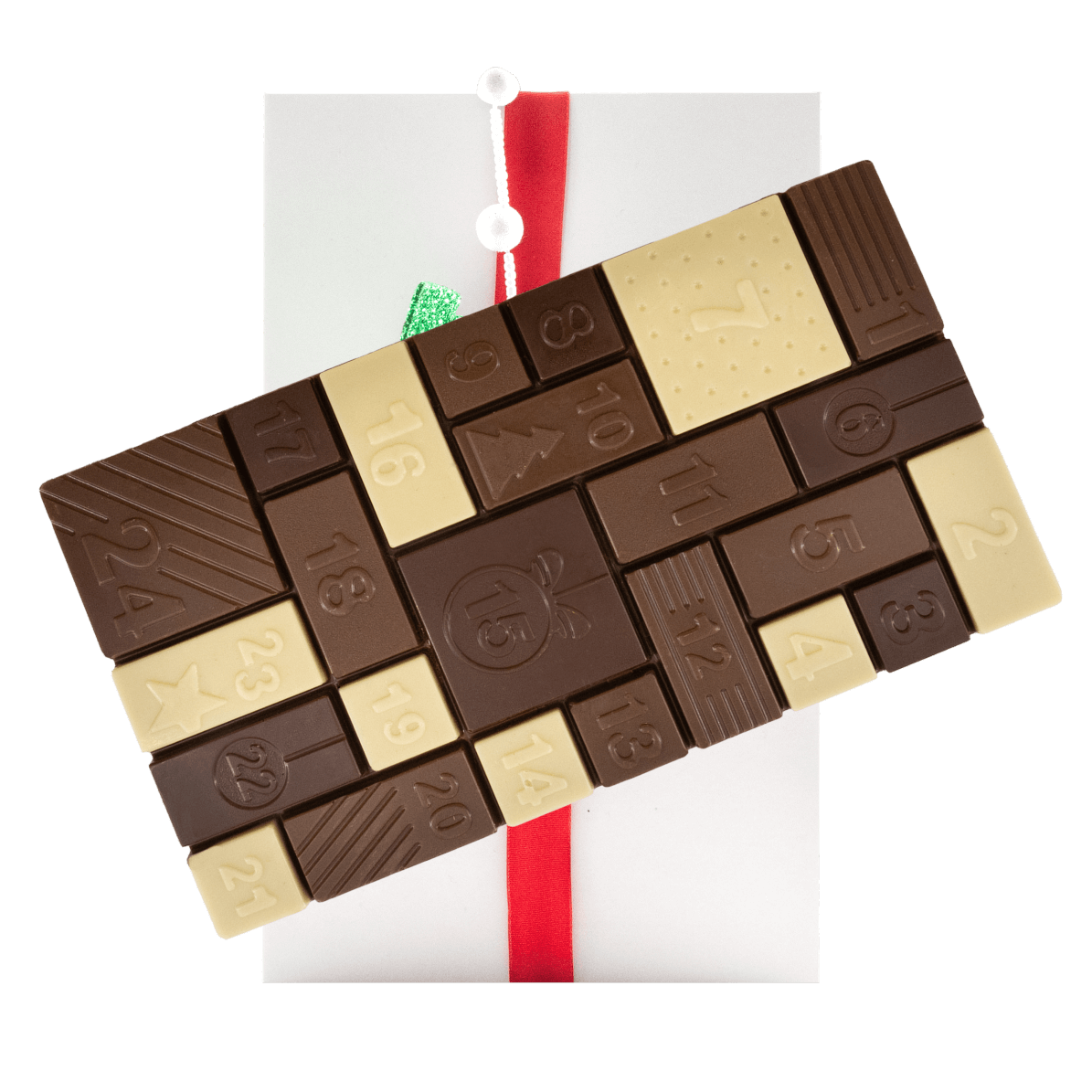 Milk chocolate Christmas advent calendar bar 200g 5407008470050 The Belgian Chocolate Makers