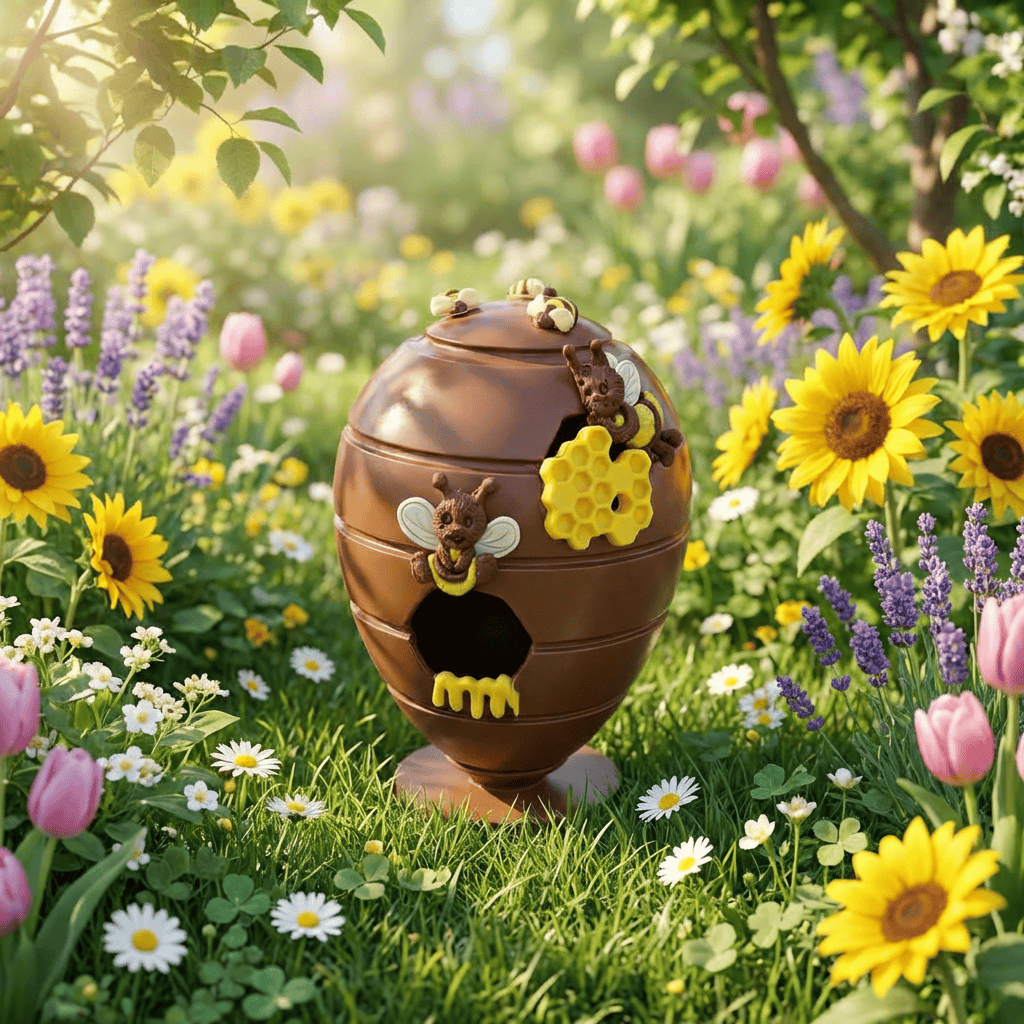 Milk chocolate honeycomb Easter egg 500g 5407008478773 The Belgian Chocolate Makers