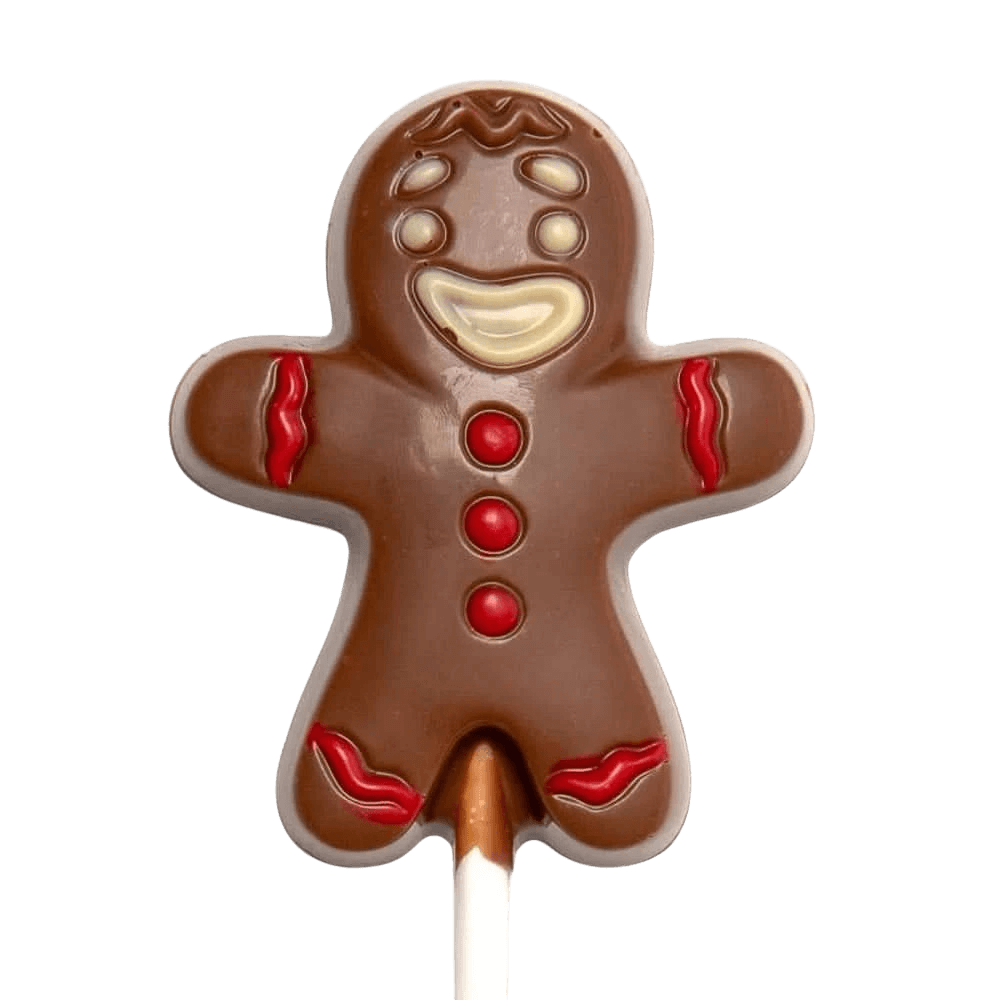 Milk chocolate Mr. Ginger lollipop 20g 5407008477509 The Belgian Chocolate Makers