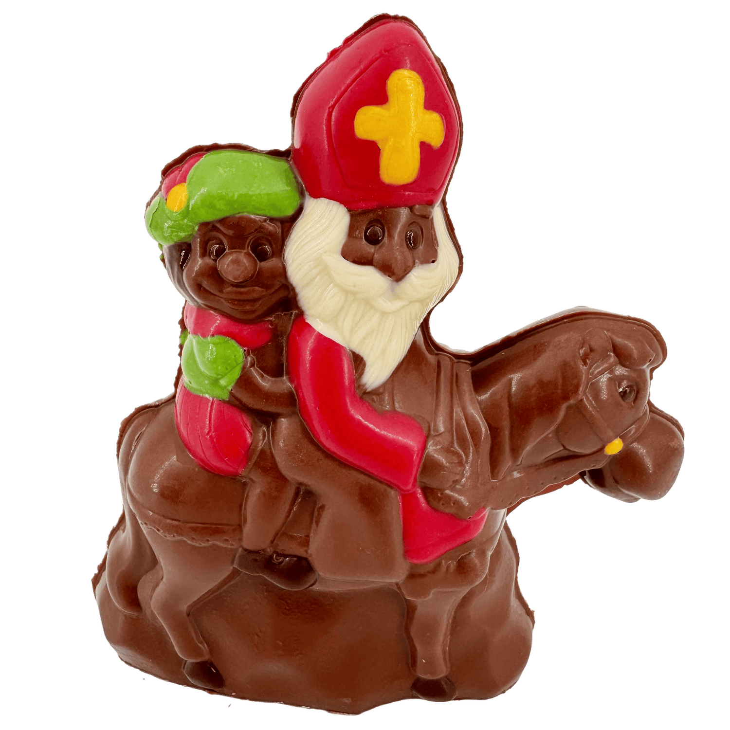 Milk chocolate Saint Nicholas riding his horse 230g 5407008471323 The Belgian Chocolate Makers