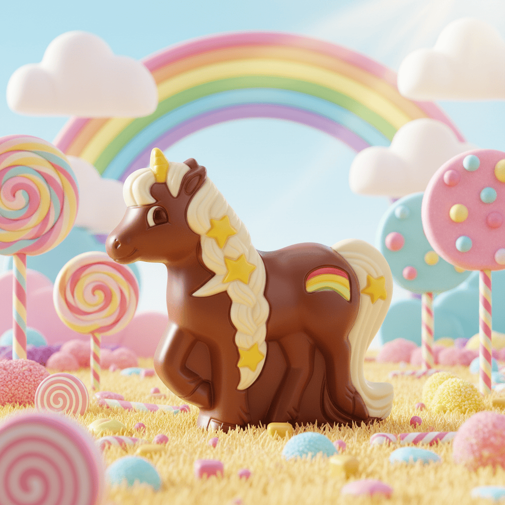 Milk chocolate unicorn 90g 5407008476083 The Belgian Chocolate Makers