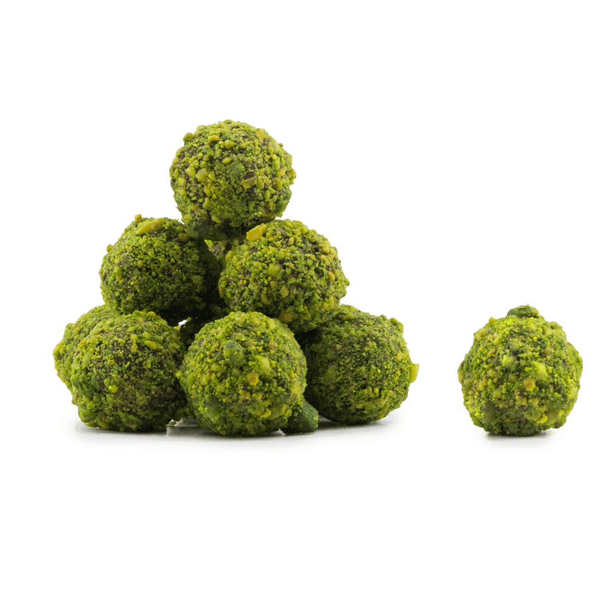 Pouch of Belgian truffles with pistachio coating 160g 5407008471064 The Belgian Chocolate Makers