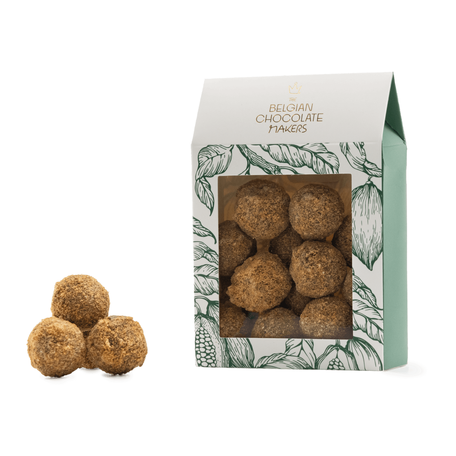 Pouch of Belgian truffles with speculoos coating 160g 5407008471088 The Belgian Chocolate Makers