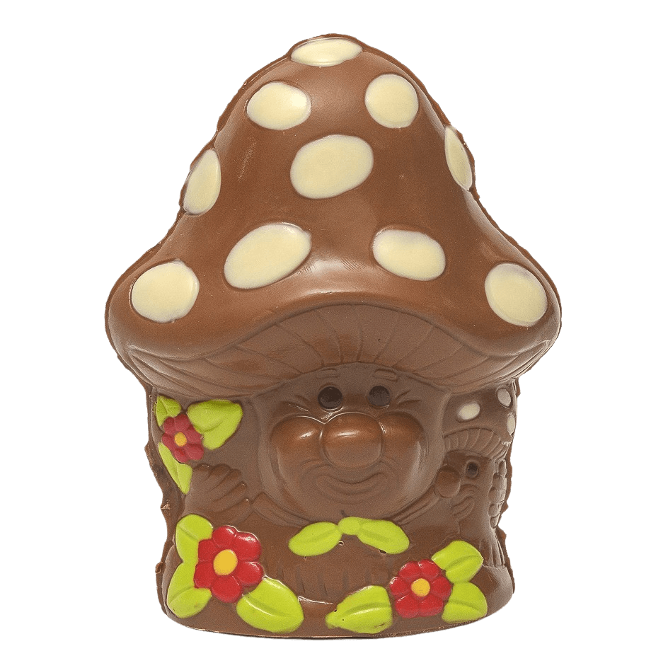 Smiling milk chocolate mushroom 160g 5407008476144 The Belgian Chocolate Makers