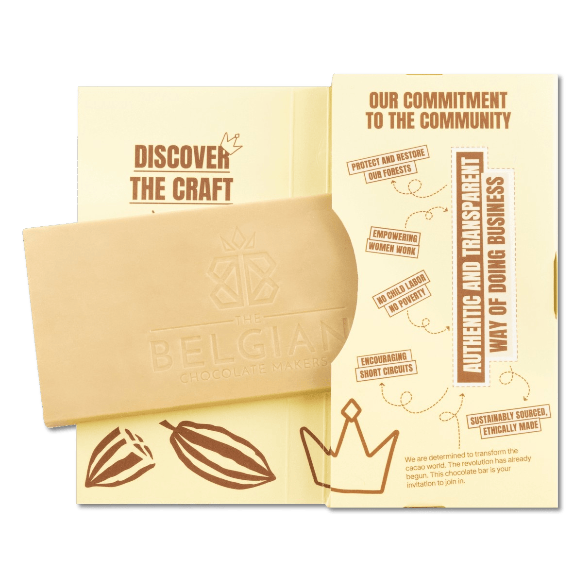 White chocolate bar brown sugar cassonade 41% 5407008478308 The Belgian Chocolate Makers