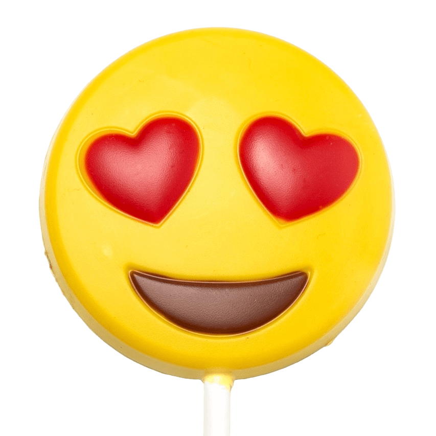 White chocolate emoji love lollipop 25g 5407008476663 The Belgian Chocolate Makers