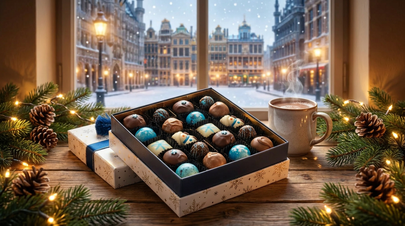 Star night Christmas box: 20 pralines and truffles 300grs