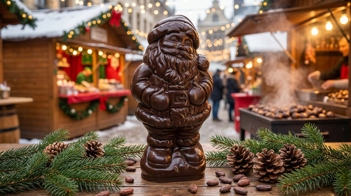 Dark chocolate Santa Claus: festive centerpiece and gift