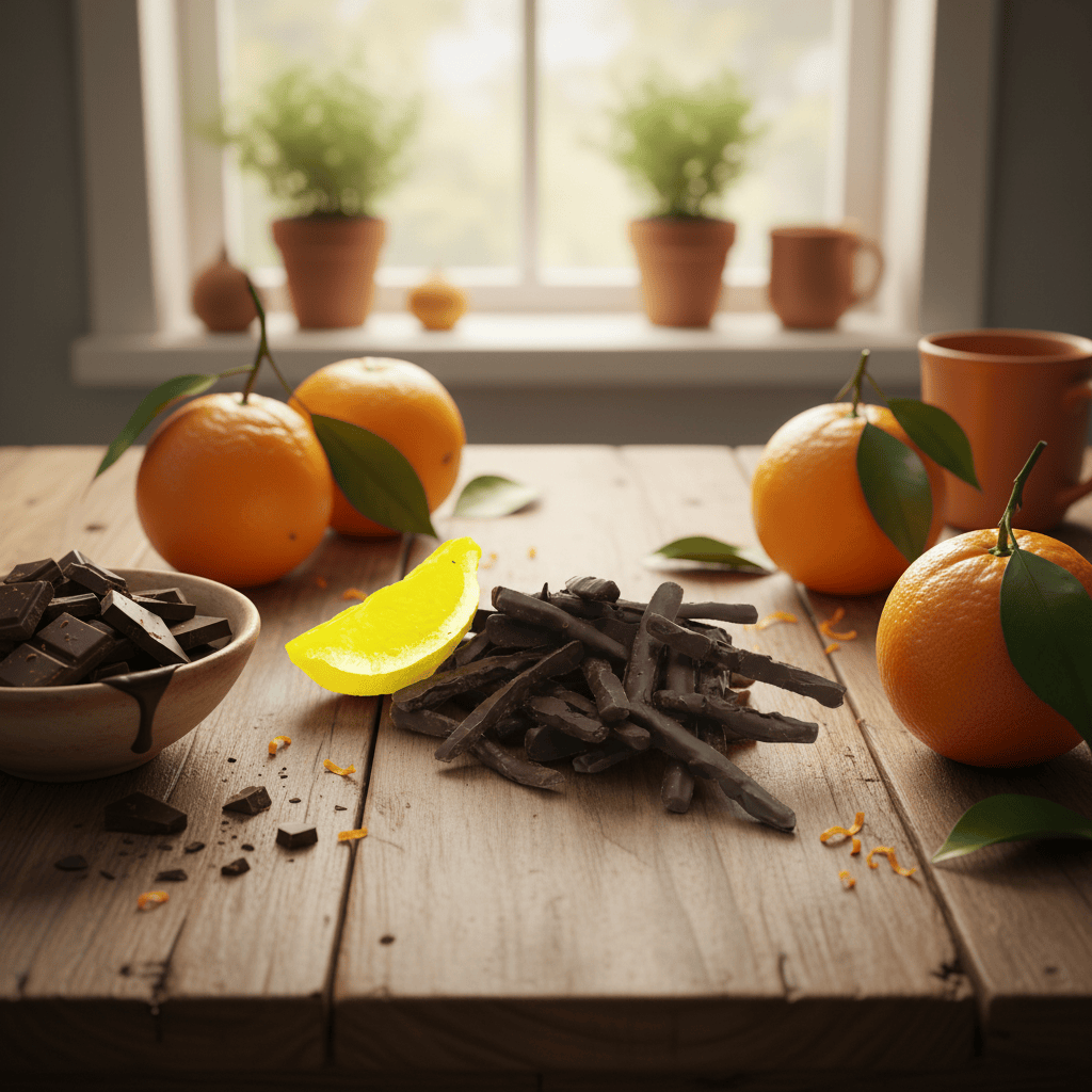 Candied lemon peels dipped in chocolate: Belgian craft