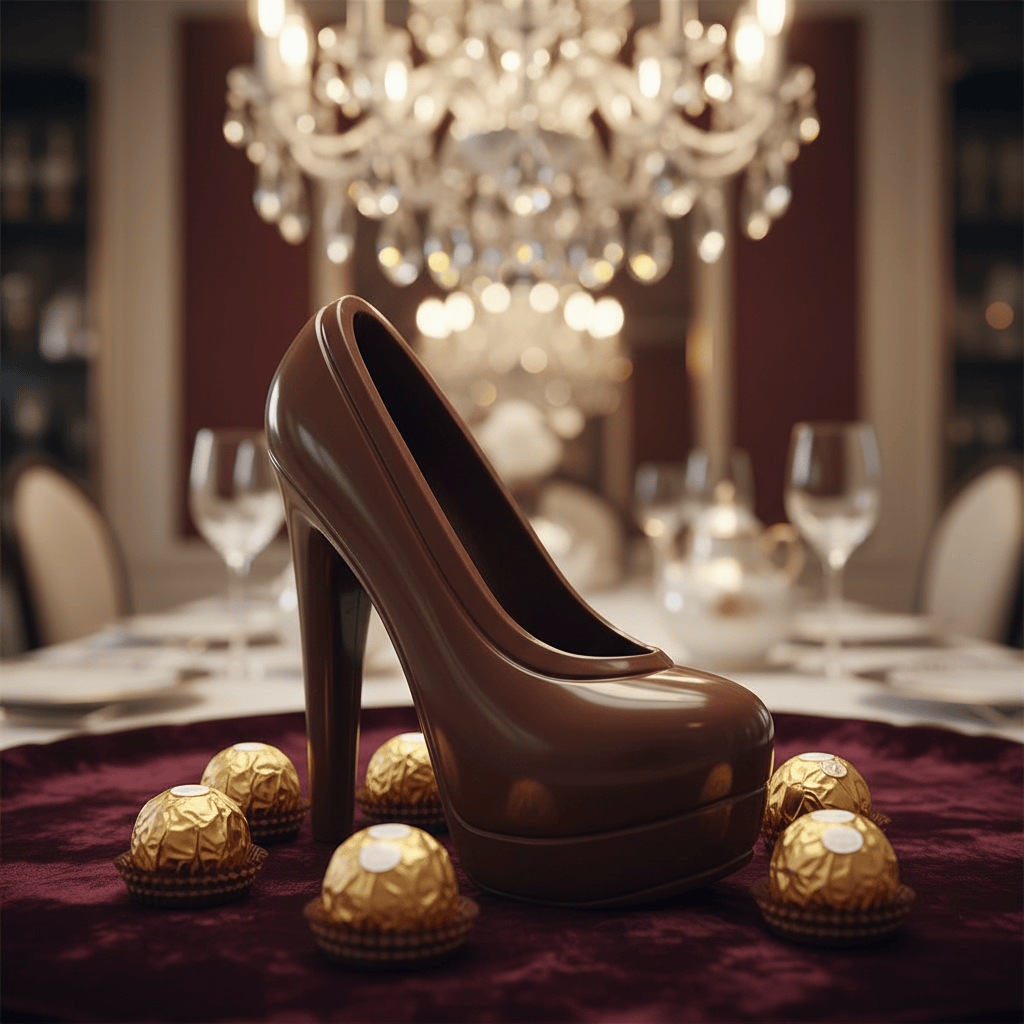 The art of gifting with dark chocolate high heel 180g