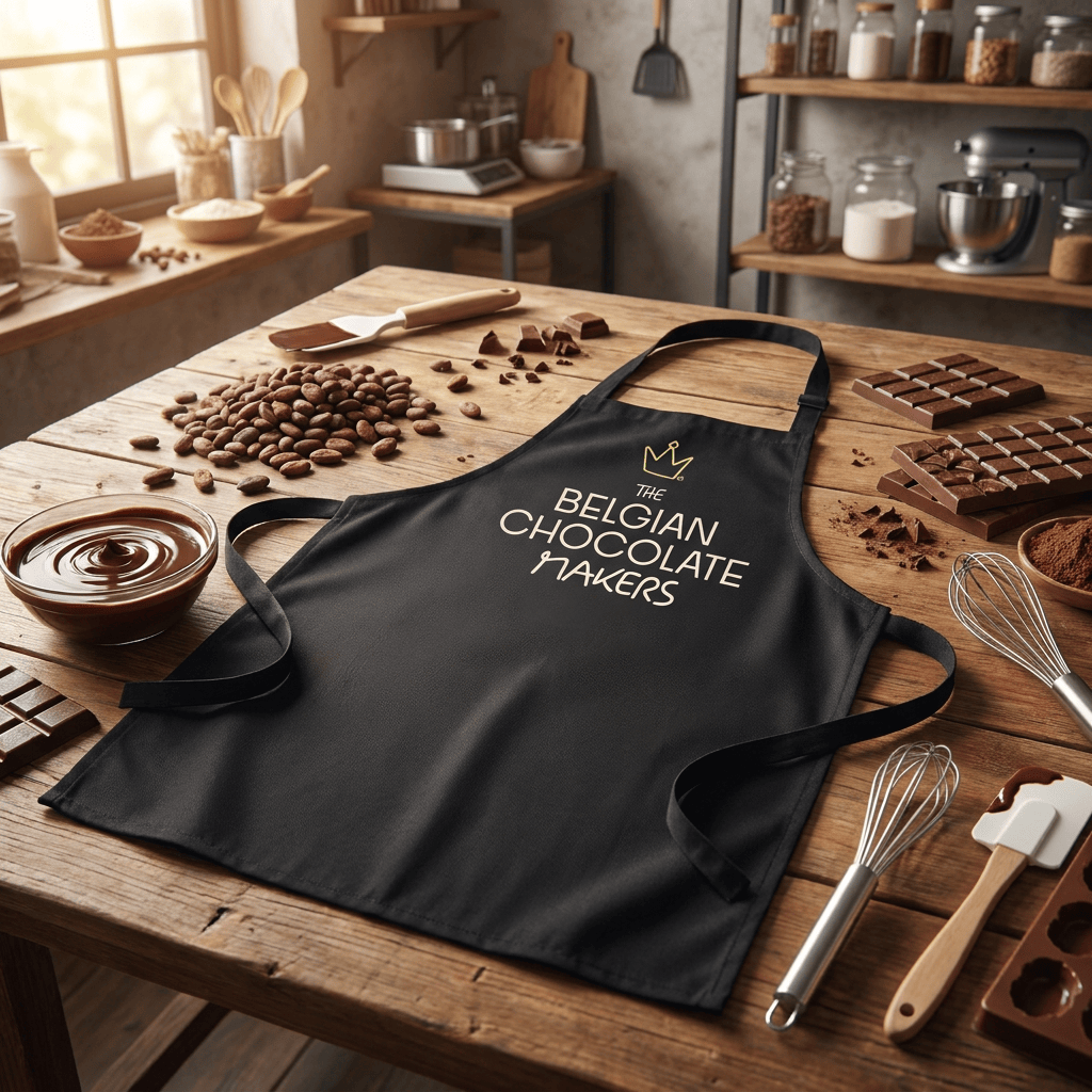 Black apron (adult size) 5407008473907 The Belgian Chocolate Makers