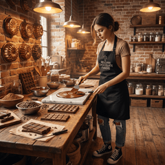 Black apron (adult size) 5407008473907 The Belgian Chocolate Makers