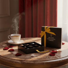 Black temptation box of 9 chocolate pralines 135g 5407008476632 The Belgian Chocolate Makers