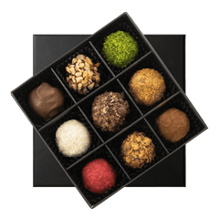 Black temptation box of 9 chocolate truffles 135g 5407008478377 The Belgian Chocolate Makers