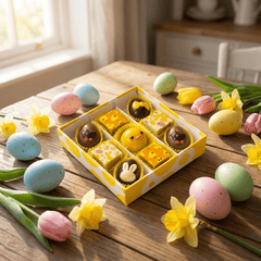 Chick box of 9 Easter pralines 135g 5407008473143 The Belgian Chocolate Makers