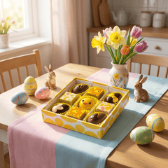 Chick box of 9 Easter pralines 135g 5407008473143 The Belgian Chocolate Makers