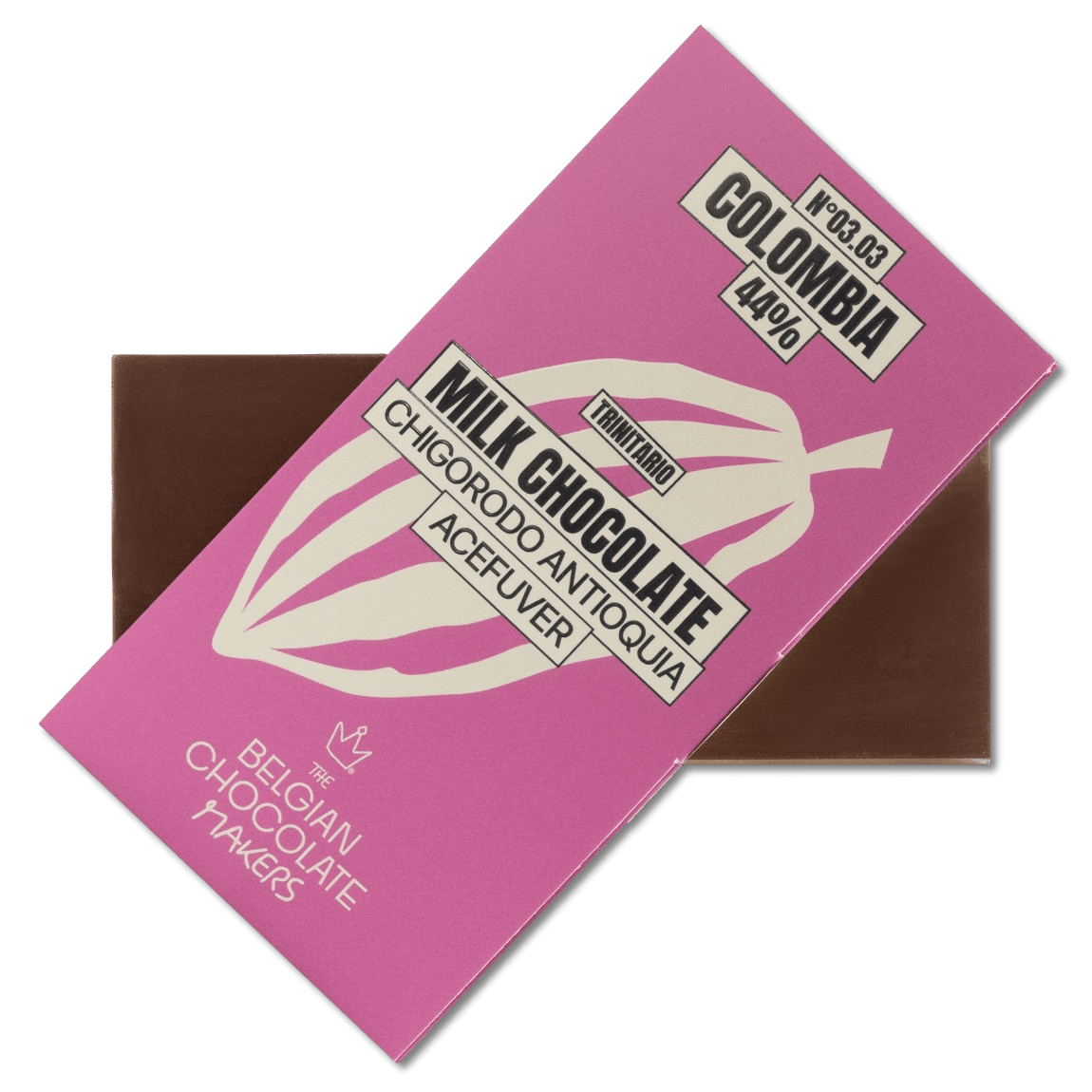 Chocolate bar origin Colombia Chigorodo Antiquia Acefuver 44% 5407008479343 The Belgian Chocolate Makers