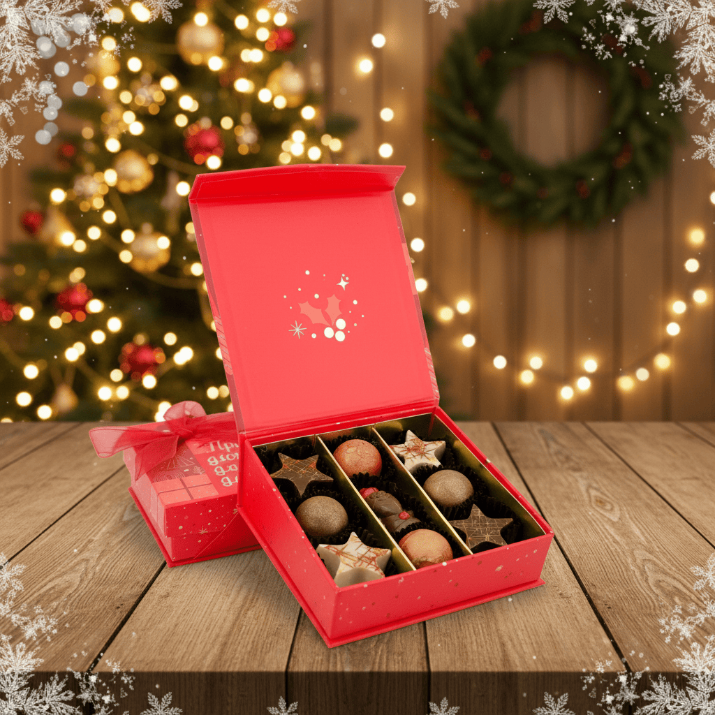 Christmas 9 pralines box ho-ho-ho 135g 5407008479411 The Belgian Chocolate Makers