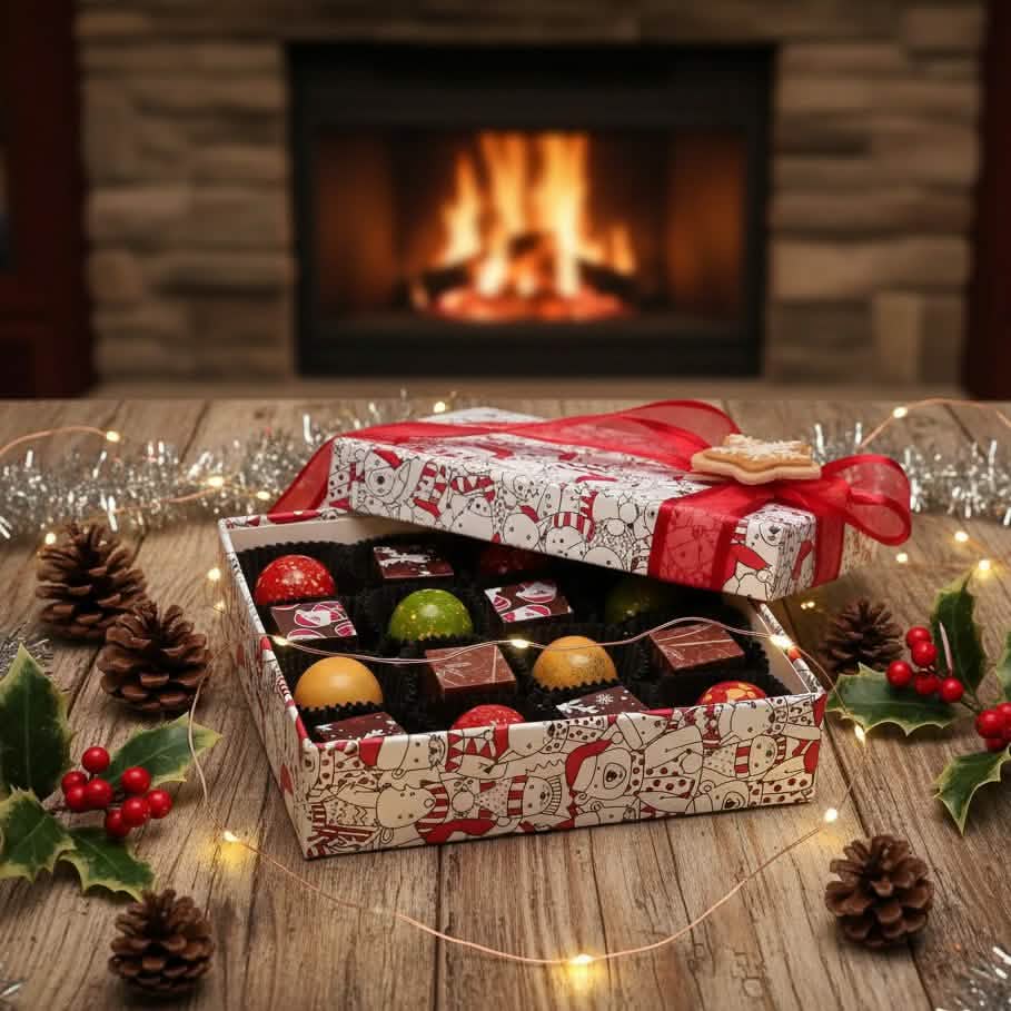 Christmas box 16 pralines 240g 5407008477936 The Belgian Chocolate Makers
