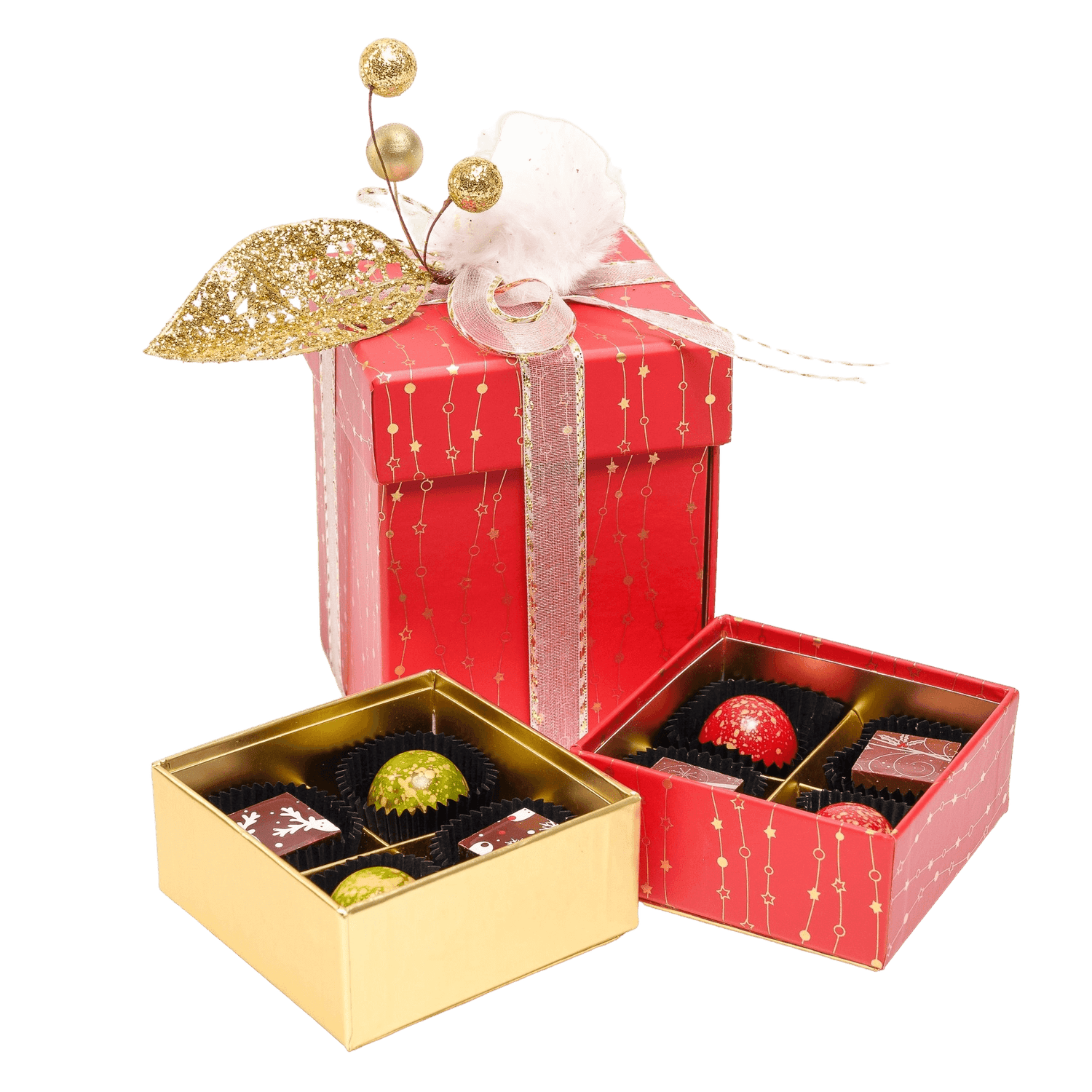 Christmas drawer box 12 pralines 180g 5407008470609 The Belgian Chocolate Makers