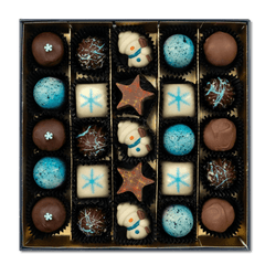 Christmas "star night" box 25 pralines and truffles 375g 5407008470043 The Belgian Chocolate Makers