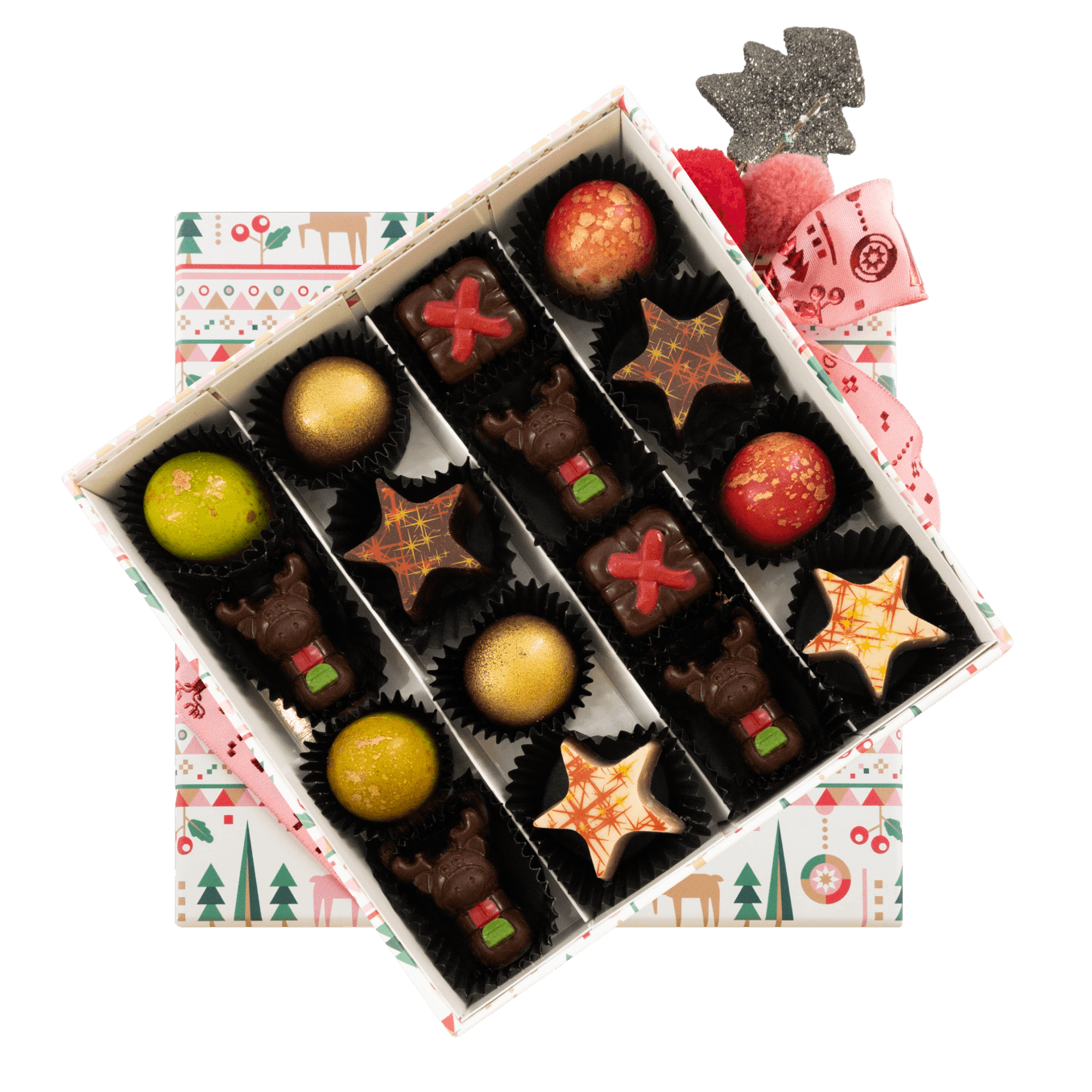 Christmas winter wonderland 16 pralines 240g 5407008479404 The Belgian Chocolate Makers