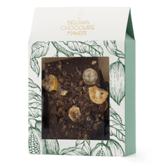 Dark chocolate broken bars with kumquat and cacao nibs 5407008479213 The Belgian Chocolate Makers