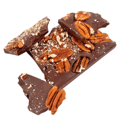 Dark chocolate broken bars with pecan 5407008479244 The Belgian Chocolate Makers