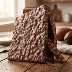 Dark chocolate broken bars with puffed rice 5407008479220 The Belgian Chocolate Makers