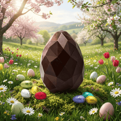 Dark chocolate diamond Easter egg with small eggs inside 300g 5407008475529 The Belgian Chocolate Makers