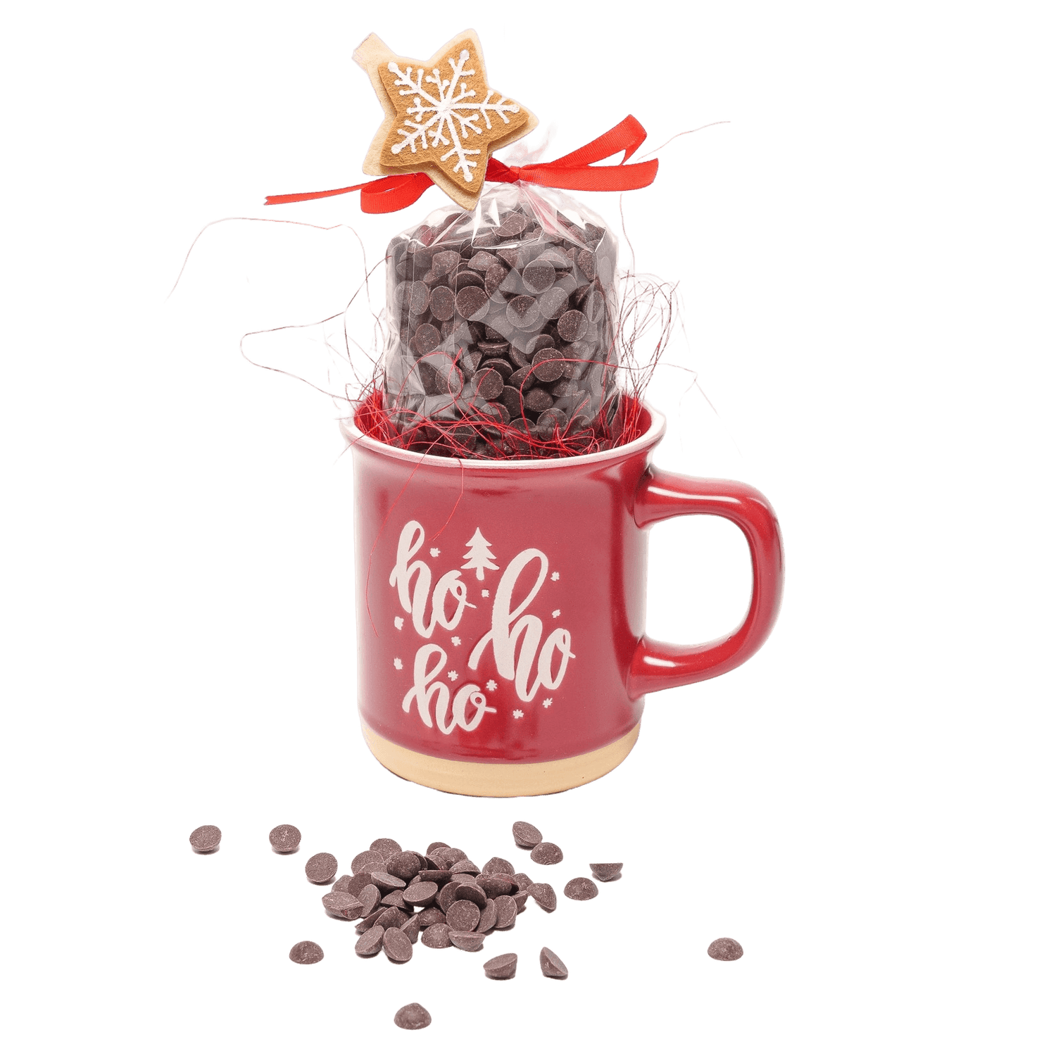 Dark chocolate drops in a Christmas mug 200g 5407008477745 The Belgian Chocolate Makers