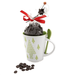 Dark chocolate drops in a Christmas tree mug 200g 5407008471507 The Belgian Chocolate Makers