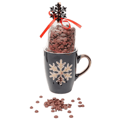 Dark chocolate drops in a snowflake mug 200g 5407008477738 The Belgian Chocolate Makers