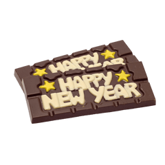 Dark chocolate messaging bar 45g "HAPPY NEW YEAR" 5407008477059 The Belgian Chocolate Makers