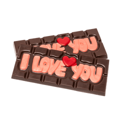 Dark chocolate messaging bar 45g "I LOVE YOU" 5407008474881 The Belgian Chocolate Makers