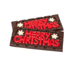Dark chocolate messaging bar 45g "MERRY CHRISTMAS" 5407008474843 The Belgian Chocolate Makers